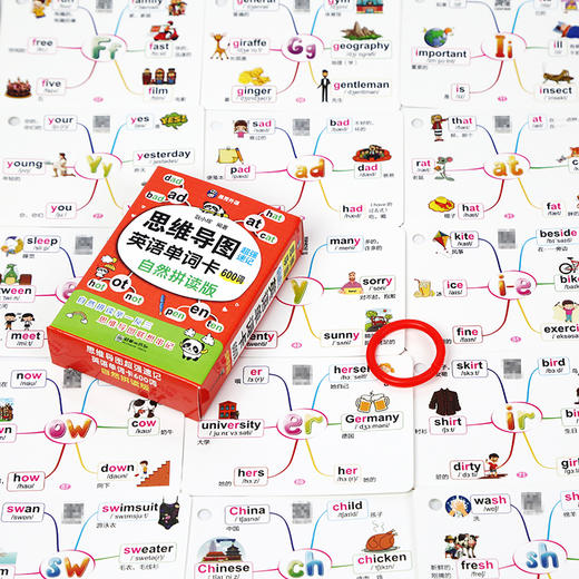 【昂秀外语】思维导图速记英语单词卡 600词 自然拼读单词卡 商品图6