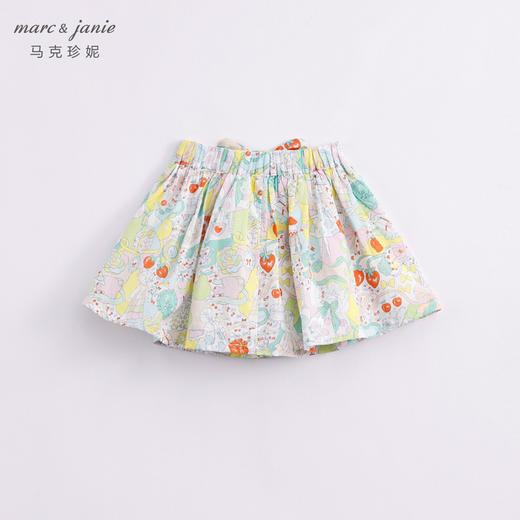 马克珍妮新款夏装 女童甜蜜派对涂鸦纯棉半身裙230736 商品图1