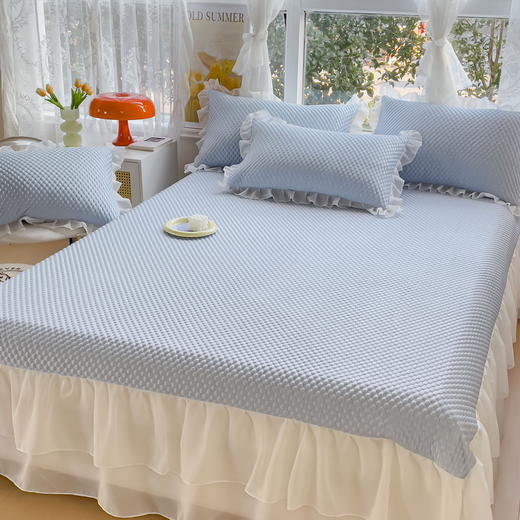 【冰丝豆豆凉席 冰爽来席】凉感豆豆床裙三件套 冰丝面料 吸湿透气 拒绝闷热潮湿 商品图8