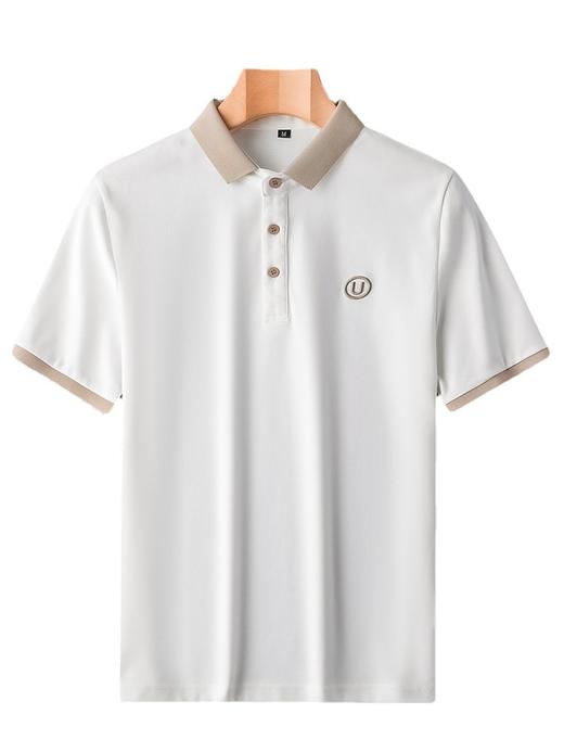 「五款配色！冰丝珠地面料」夏季2023冰丝网眼修身polo衫男 短袖丝光棉U刺绣休闲翻领t恤保罗衫上衣 商品图4