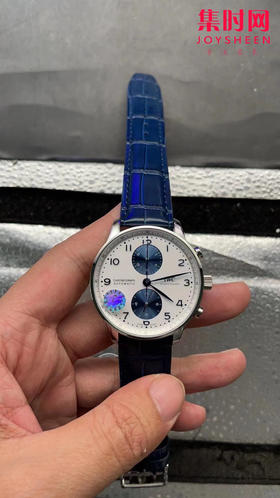 ZF新品“熊猫蓝盘”IWC万国表葡萄牙系列葡计 男士透底机械腕表（新款葡计）