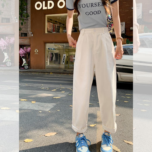 <曾小咸推荐>爆款韩版高腰直筒长裤百搭显瘦哈伦裤裤 日常139.99 立降60 元 今天秒杀价 79.99！！ 商品图4