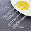 约100入 透明/绿色 独立装 字母透明叉 二齿小叉子 蛋糕水果慕斯小叉子 商品缩略图1