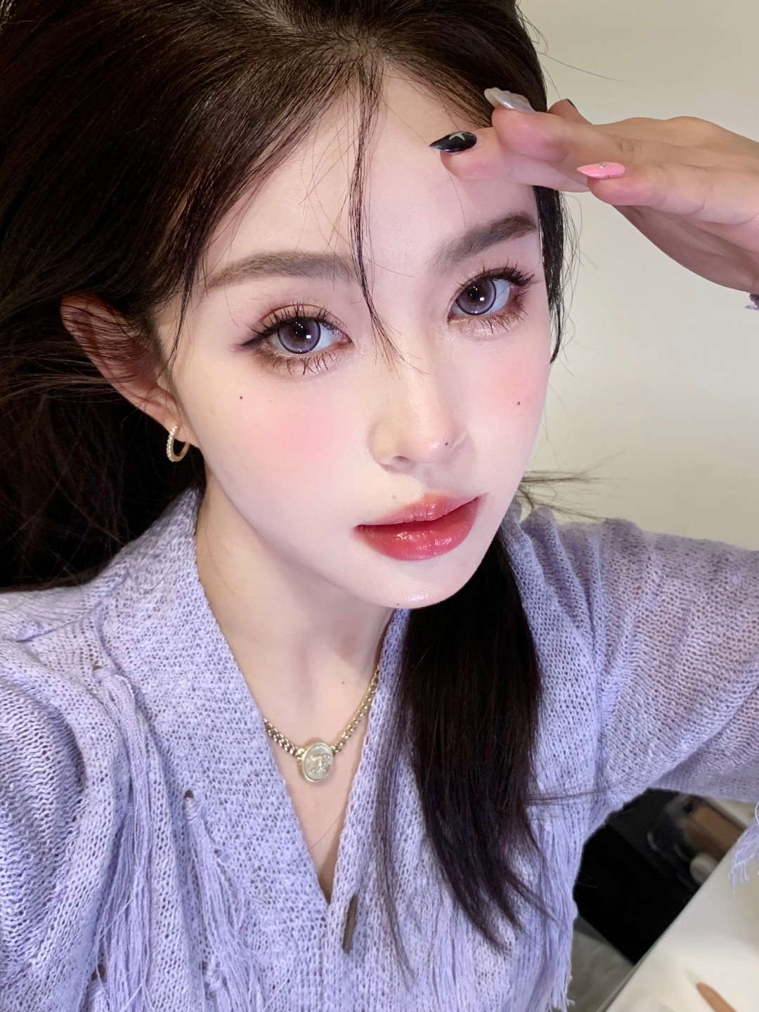 NICEKON美瞳 年抛隐形眼镜 葡萄碎冰冰14.5mm 1副/2片 左右可不同度数-VVCON美瞳网24