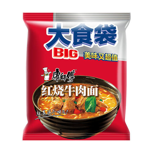 康师傅大食袋红烧牛肉面145克 商品图0