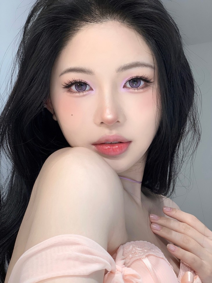 NICEKON美瞳 年抛隐形眼镜 葡萄碎冰冰14.5mm 1副/2片 左右可不同度数-VVCON美瞳网12