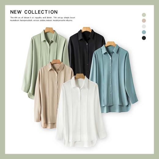 【清爽细腻，随性自由】【春夏必备】夏季新款长袖衬衫女宽松莫代尔衬衣纯色别致上衣 商品图6