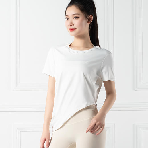 跃牌【禅语梵心系列】薄款圆领亲肤透气瑜伽服T恤F2188（不带胸垫） 商品图8