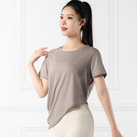 跃牌【禅语梵心系列】薄款圆领亲肤透气瑜伽服T恤F2188（不带胸垫） 商品图2