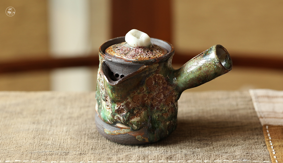杨树 志野柴烧 侧把壶 泡茶壶