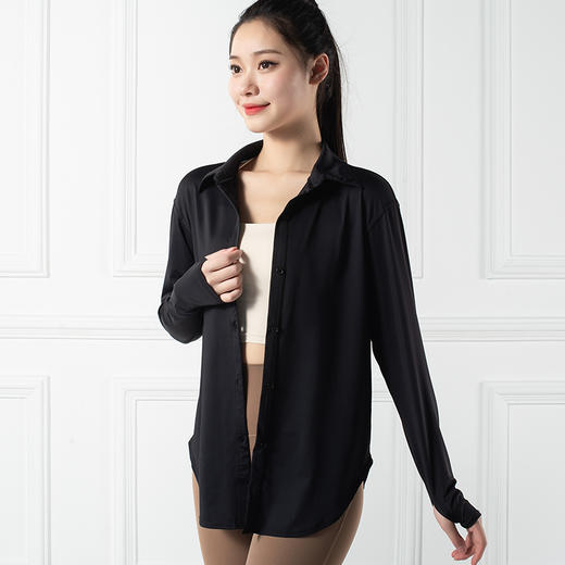 跃牌【禅语梵心系列】凉感防晒衬衫运动外套宽松长款瑜伽服F2164（不带胸垫） 商品图9