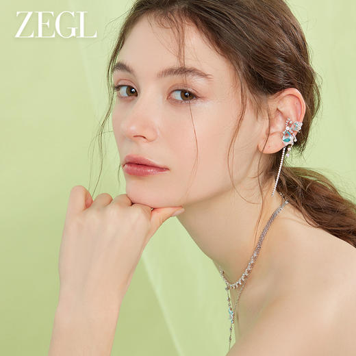 ZEGL设计师薄荷梦蝶系列蝴蝶不对称耳夹女无耳洞耳骨夹耳环耳饰品 商品图2