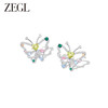 ZEGL设计师春日绽放系列彩色蝴蝶耳环女小众设计感耳钉银针耳饰品 商品缩略图4