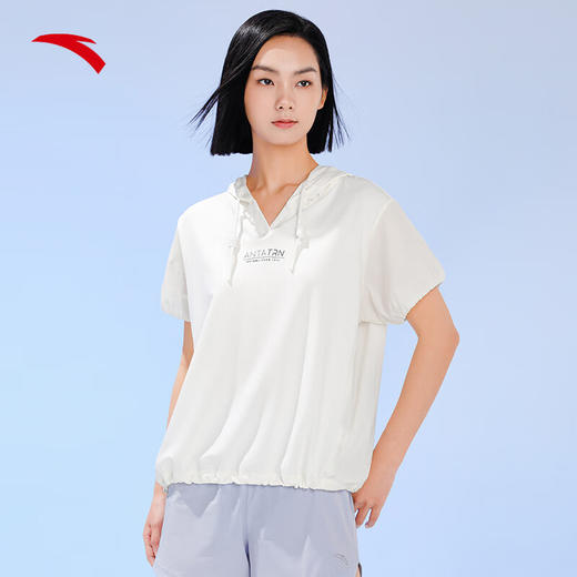 【L码断码】安踏冰丝T丨抽绳连帽短袖t恤女夏季新款透气跑步运动服162327162【库存有限，如无货将做退款，介意慎拍！】 商品图0