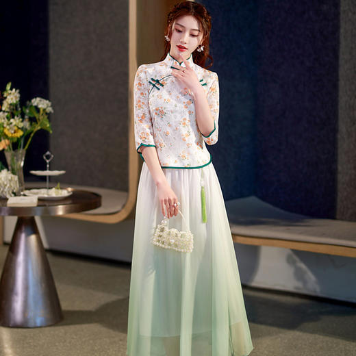 少女版改良旗袍连衣裙，气质小清新旗袍两件套BJ-23014 商品图1