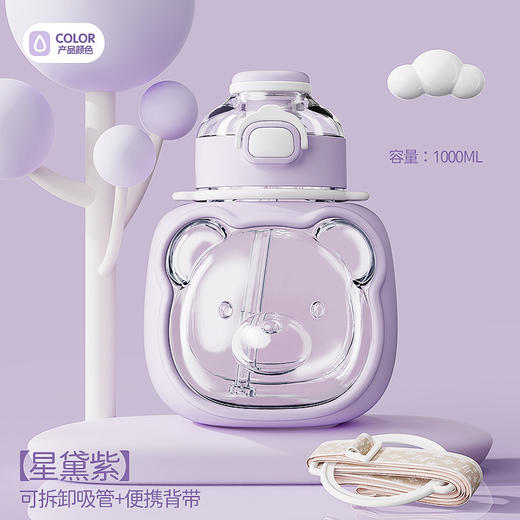 儿童带吸管塑料直饮水杯子高颜值女卡通可爱便携上学专用大肚水壶 商品图8