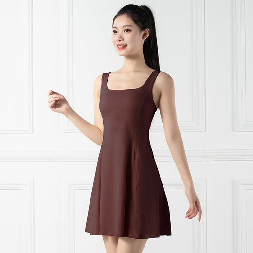 跃牌【禅语梵心系列】连体露背连衣裙带胸垫瑜伽服运动套装F2165（带胸垫+带安全裤） 商品图3