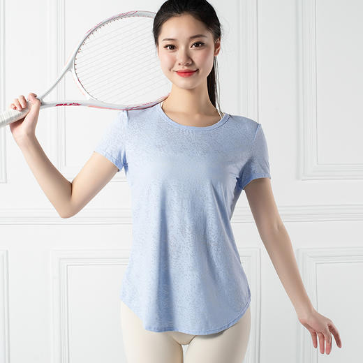 跃牌【禅语梵心系列】 雪花透气运动露背扭结瑜伽服罩衫F2163（不带胸垫） 商品图5