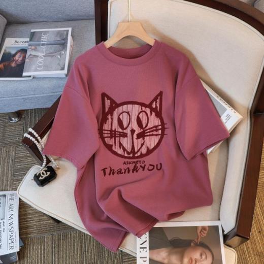 300斤大码女装短袖T恤女胖妹妹韩版宽松显瘦遮肚子200斤半袖上衣 商品图8