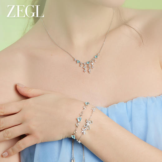 ZEGL设计师薄荷梦蝶系列流苏项链女轻奢小众设计高级感锁骨链配饰 商品图1