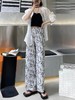 复古风阔腿裤女2023春夏秋季新时髦百搭直筒时尚减龄条纹休闲裤女 商品缩略图7
