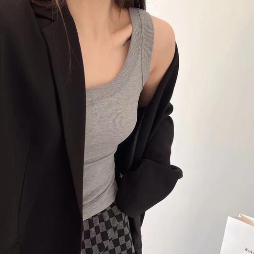 【夏季维多利亚同款】东大门螺纹背心外穿纯棉，防走光遮副乳打底吊带女，大码工字背心外穿打底外搭吊带 商品图6