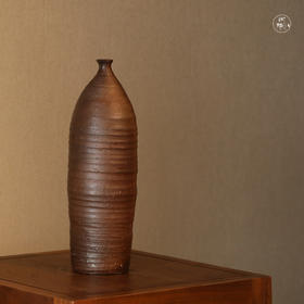 杨树手作 黑粗陶 花器3号