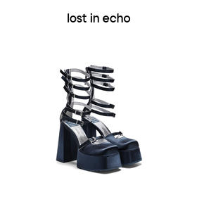 lost in echo中岛美嘉VIVIANO联名款方头粗跟防水台绑带玛丽珍鞋