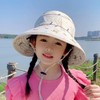 儿童防晒帽子夏季遮脸防紫外线薄款渔夫帽女童宝宝遮阳护脖春游 商品缩略图1