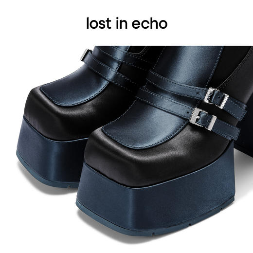 lost in echo中岛美嘉VIVIANO联名款方头水台粗高跟厚底弹力长靴 商品图4