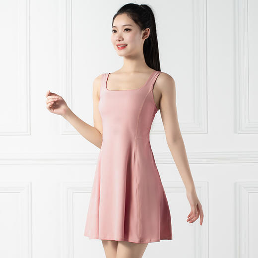 跃牌【禅语梵心系列】连体露背连衣裙带胸垫瑜伽服运动套装F2165（带胸垫+带安全裤） 商品图2