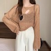 辣妹小香风春季镂空防晒针织衫罩衫休闲风时尚短款长袖上衣 商品缩略图2