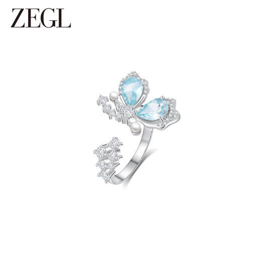 ZEGL设计师薄荷梦蝶系列蝴蝶戒指女生小众设计指环时尚个性食指戒 商品图1