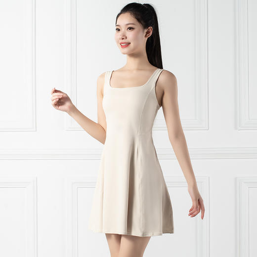 跃牌【禅语梵心系列】连体露背连衣裙带胸垫瑜伽服运动套装F2165（带胸垫+带安全裤） 商品图4