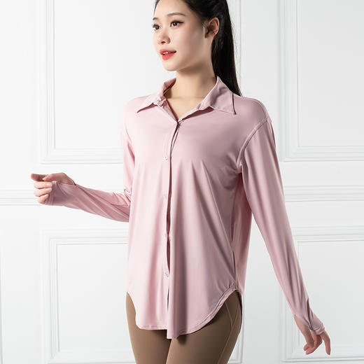 跃牌【禅语梵心系列】凉感防晒衬衫运动外套宽松长款瑜伽服F2164（不带胸垫） 商品图13