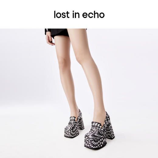 lost in echo中岛美嘉VIVIANO联名方头扣带水台粗跟厚底玛丽珍鞋 商品图2