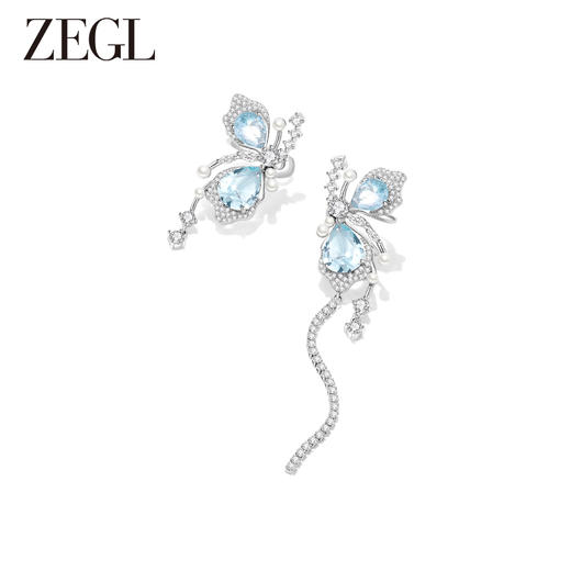 ZEGL设计师薄荷梦蝶系列蝴蝶不对称耳夹女无耳洞耳骨夹耳环耳饰品 商品图4