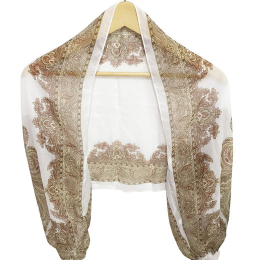 夏季雪纺防晒披肩腰果印花防晒袖套长袖薄款外搭小披肩丝巾女 商品图4