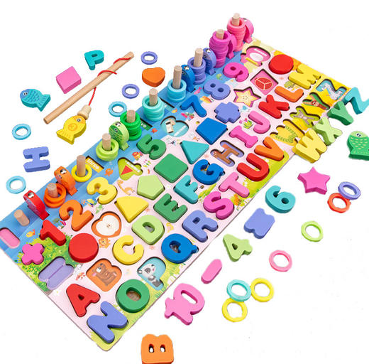 【儿童早教玩具！激发奇趣认知力】儿童磁吸式钓鱼多功能对数板认知幼儿园早教木质拼图拼板玩具 商品图8