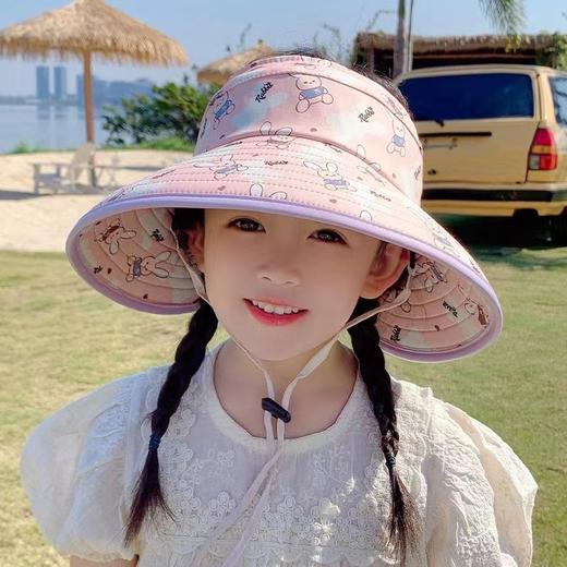 儿童防晒帽子夏季遮脸防紫外线薄款渔夫帽女童宝宝遮阳护脖春游 商品图8
