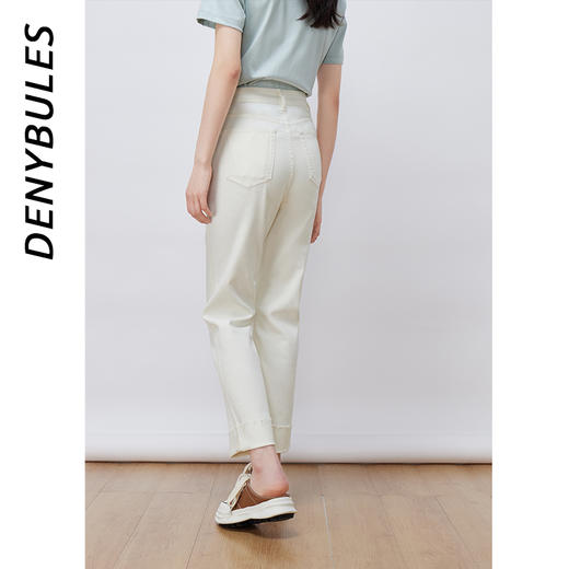 DENYBULES高腰修身直筒蛋卷裤---菜菜美食日记 商品图1