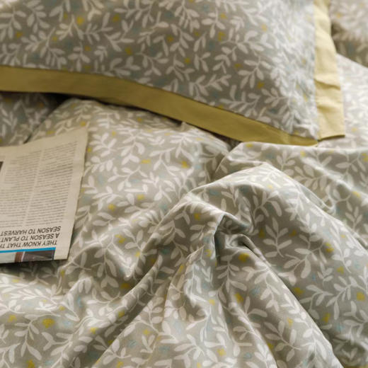 2023新疆精梳棉水洗棉面料北欧风清新叶叶情深四件套 商品图1