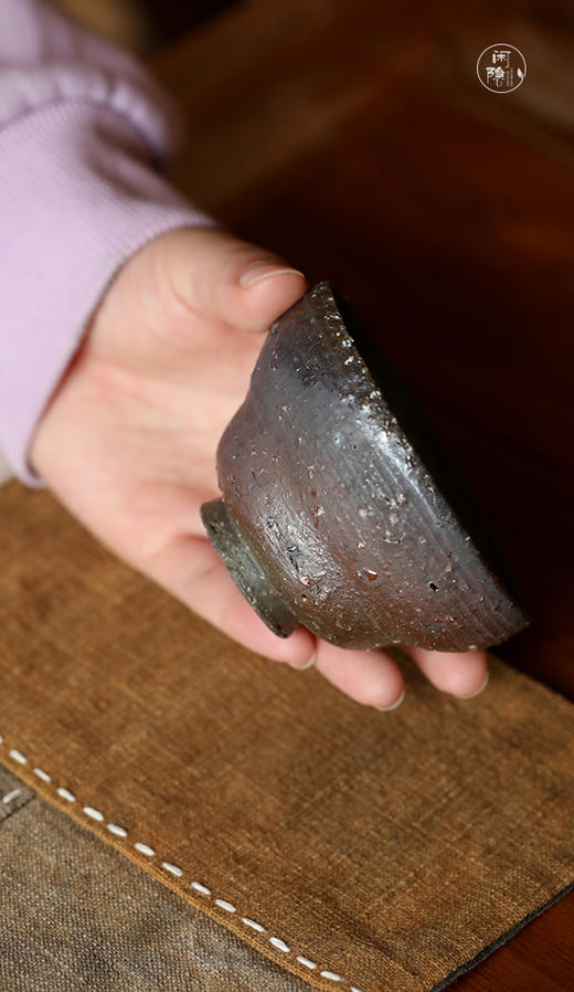 黑粗陶 束腰杯 品茗杯 商品图3