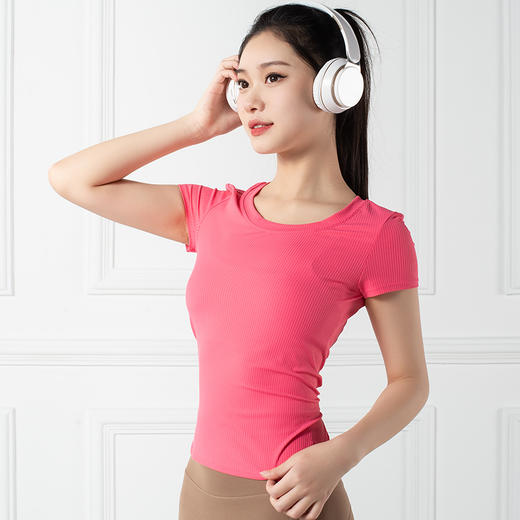 跃牌【禅语梵心系列】舒适显瘦休闲运动T恤瑜伽服F2152 （不带胸垫） 商品图11