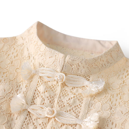 轻奢感重工，水溶花蕾丝盘扣上衣+大摆裙两件套装WLZD-2303108 商品图2