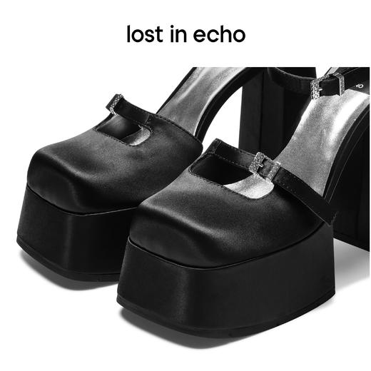 lost in echo中岛美嘉VIVIANO联名款方头粗跟防水台绑带玛丽珍鞋 商品图4