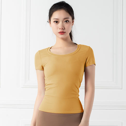 跃牌【禅语梵心系列】舒适显瘦休闲运动T恤瑜伽服F2152 （不带胸垫） 商品图3