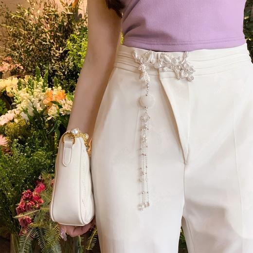 【大货福利，不退不换】  【东方超模】百搭弹力高腰微喇白色直筒休闲裤2023春季新款女 商品图2