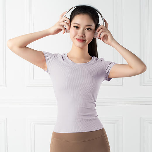 跃牌【禅语梵心系列】舒适显瘦休闲运动T恤瑜伽服F2152 （不带胸垫） 商品图4