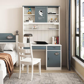 喜梦宝全实木书桌儿童学习桌简约现代学生家用写字桌带置物书架巴斯光年